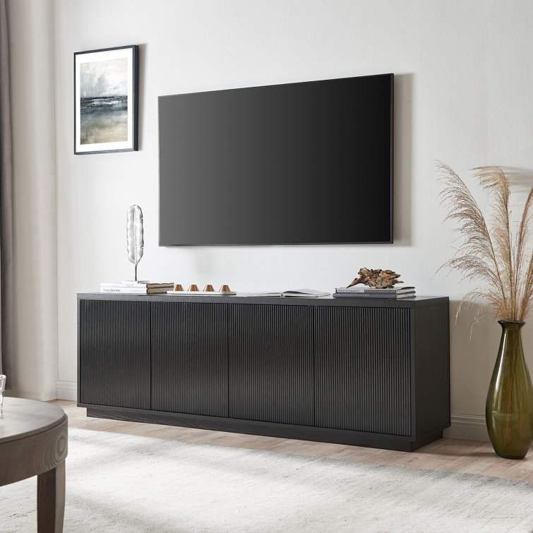 Long black store media console